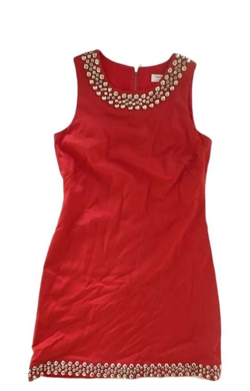 Trina Turk Sleeveless Studded Dress Size 8 Red